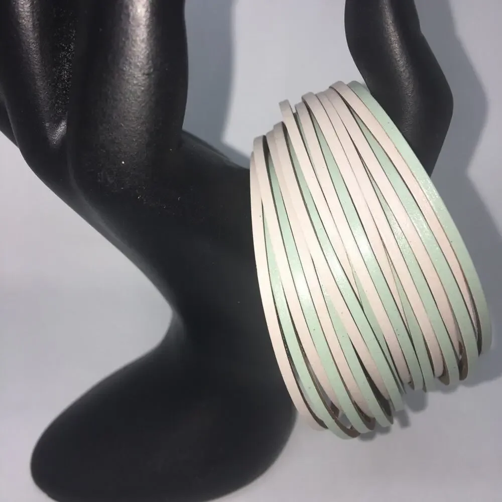 Multi Cord Bracelet Faux Leather - Mint